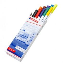 Marcatore per tessuto 4600 - punta tonda 1,0mm - 10 colori assortiti - Edding