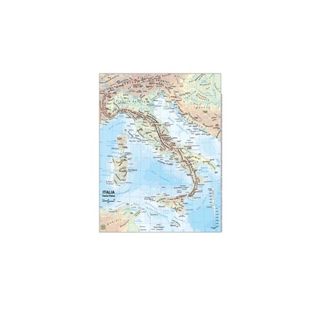 Carta geografica Italia - scolastica - plastificata - 29,7 x 42 cm - Belletti