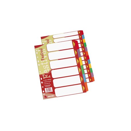 Separatore Festival - 12 tasti neutri colorati - cartoncino 140 gr - A4 - multicolore
