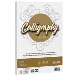 Carta CALLIGRAPHY LINO 200gr A4 50fg bianco 01 FAVINI