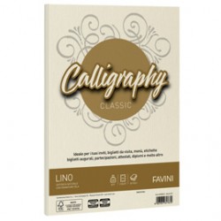 Carta CALLIGRAPHY LINO 200gr A4 50fg avorio 02 FAVINI