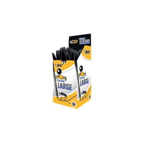 Penna a sfera Cristal Large - punta 1,6 mm - nero - Bic - conf. 50 pezzi