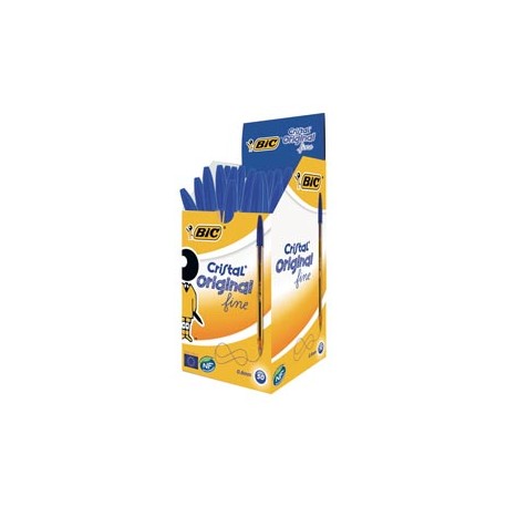 Penna a sfera Cristal - punta fine 0,8 mm - blu - Bic - conf. 50 pezzi