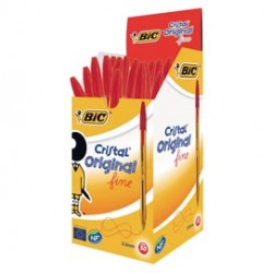Penna a sfera Cristal - punta fine 0,8 mm - rosso - Bic - conf. 50 pezzi