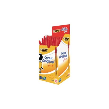 Penna a sfera Cristal - punta fine 0,8 mm - rosso - Bic - conf. 50 pezzi