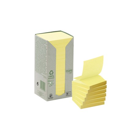 Blocco Post it® Z Notes Green - R330-1T - 76 x 76 mm - 100% riciclabile - giallo - 100 fogli - Post it®