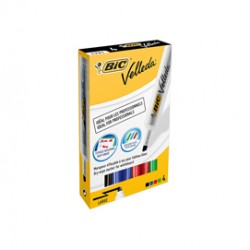 Marcatore Whiteboard Marker Velleda 1791 - punta scalpello 3,3-4,6mm - astuccio 4 colori - Bic
