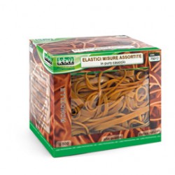 Elastici - misure assortite - 500 gr - caucciù - avana - Lebez