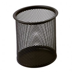 Bicchieri portapenne - rete metallica - 8,5 x 10 cm - nero - Lebez