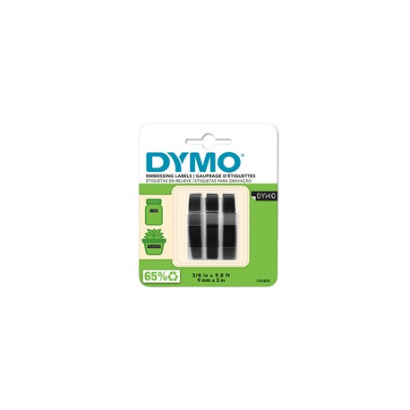 Nastro a rilievo - 9 mm x 3 mt - nero - Dymo - blister 3 nastri