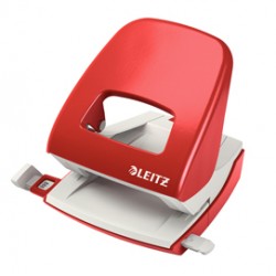 Perforatore 5008 - passo 8 cm - max 30 fogli - 2 fori - rosso - Leitz