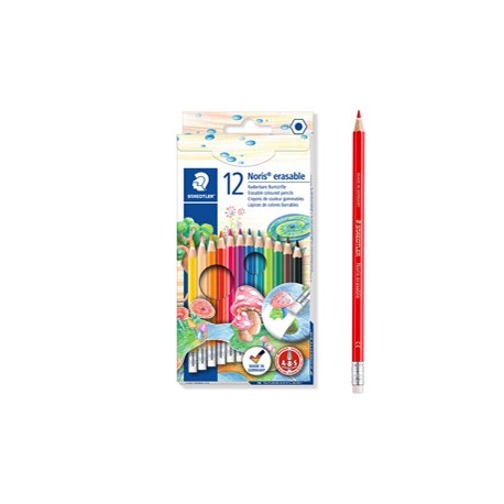Matite colorate Noris 144 50 - cancellabili - colori assortiti - Staedtler - astuccio 12 pezzi