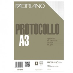 Foglio protocollo - A4 - 4 mm - 60 gr - Fabriano - conf. 200 pezzi