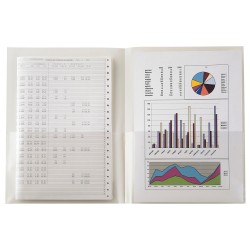 Cartellina Poli 300 - 21 x 29,7 cm - PP - c/tasche e soffietto - trasparente buccia - Sei Rota - conf. 5 pezzi