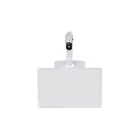 Portanome Pass 3M - clip in metallo - senza cartoncino - 9,5 x 6 cm - PVC - Sei Rota - conf. 100 pezzi