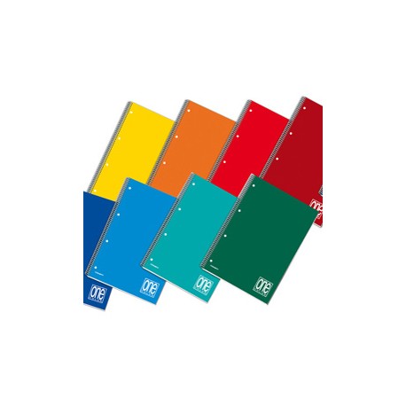 Maxiquaderno One Color - A4+ - forato - microperforato - 1 rigo - 60 fogli - 80 gr - spiralato - Blasetti