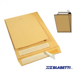 Busta a sacco Monodex - soffietti laterali - strip adesivo - 23 x 33 x 4 cm - 100 gr - avana - Blasetti - conf. 250 pezz