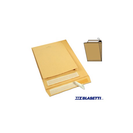 Busta a sacco Monodex - soffietti laterali - strip adesivo - 23 x 33 x 4 cm - 100 gr - avana - Blasetti - conf. 250 pezz