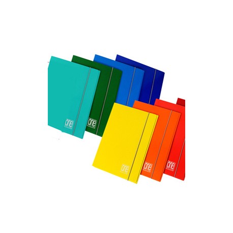 Cartella 3 lembi con elastico One Color - A4 - dorso piatto - colori brillanti - Blasetti