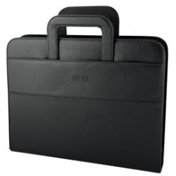 Portablocco - similpelle - c/anelli - nero - 28,5x36 cm - City Time