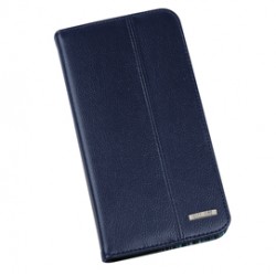 Portabiglietti da visita Professional - similpelle - blu - 12,5x23,5 cm - City Time