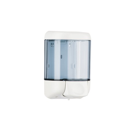 Dispenser da muro per sapone liquido - 12,8x11,2x20,5 cm - capacità 1 L -  bianco/azzurro trasparente - Mar Plast