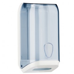 Dispenser di carta igienica in fogli - 15,8x13x30,7 cm - trasparente/bianco - Mar Plast