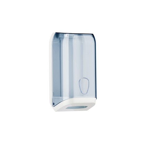 Dispenser di carta igienica in fogli - 15,8x13x30,7 cm - trasparente/bianco - Mar Plast