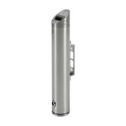 Portacenere murale - da esterno - diametro 10 cm - H 48 cm - acciaio inox