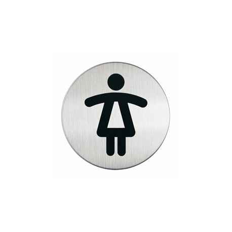 Pittogramma adesivo - WC donne - diametro 8,3 cm - acciaio - Durable