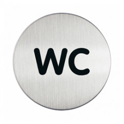 Pittogramma adesivo - WC - diametro 8,3 cm - acciaio - Durable