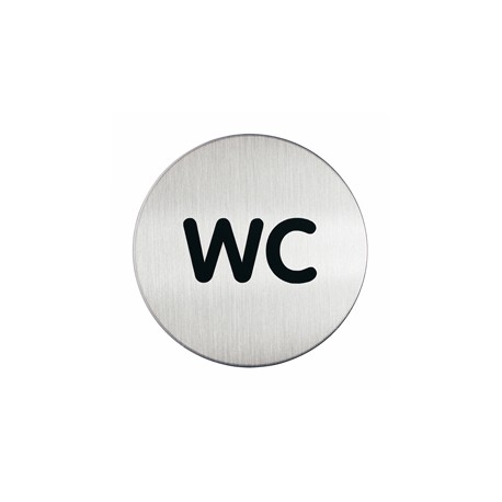 Pittogramma adesivo - WC - diametro 8,3 cm - acciaio - Durable