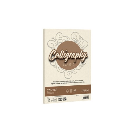 Carta Calligraphy Canvas - A4 - 100 gr - avorio 02 - Favini - conf. 50 fogli