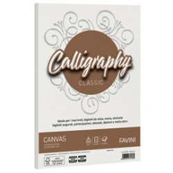 Carta CALLIGRAPHY CANVAS 200gr A4 50fg bianco 01 FAVINI