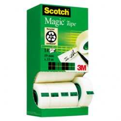 Nastro adesivo Magic™ 810 - permanente - 1,9 cm x 33 m - trasparente - Scotch - Multi Pack 12+2 rotoli