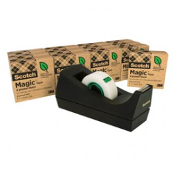 Dispenser C38 per nastri fino a 33 m - 14 rotoli Scotch Magic™ 900 inclusi - nero - Scotch