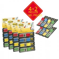 Segnapagina Post it® Index Mini - 683-6 - 4 colori classici - Value Pack 4+2 (blister da 140 segnapagina ciascuno) - Pos