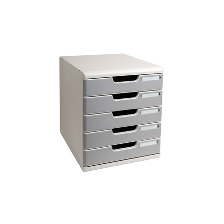 Cassettiera Modulo A4 - 28,8 x 32 x 35 cm - 5 cassetti - grigio/granito - Exacompta