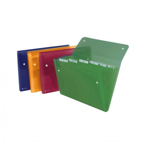 Portadocumenti a soffietto Ice - 6 tasche - 22 x 30 cm - PP - colori assortiti - Rexel