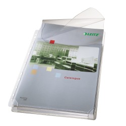 Buste forate alta capacità con lembo - 22x30 cm - PVC- trasparente - Leitz - conf. 5 pezzi