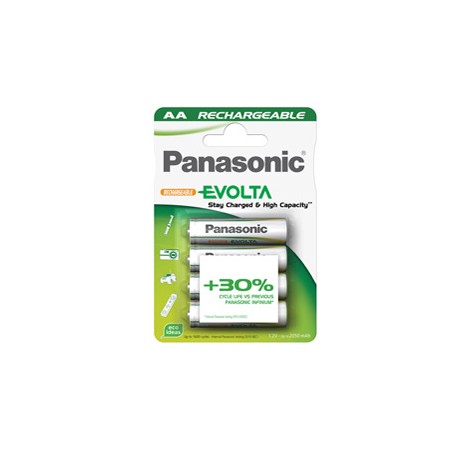 Pila stilo AA - 1,2V - Evolta - ricaricabili - Panasonic - blister 4 pezzi
