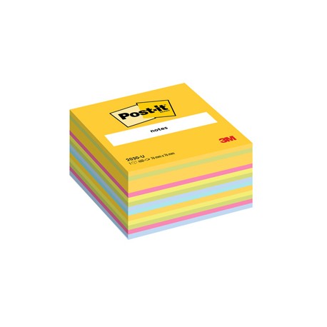 Blocco foglietti Cubo - 2030-U UL - 76 x 76 mm - 72 gr - colori assortiti - 450 fogli - Post it®