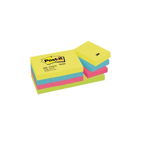 Blocco foglietti Colori Energy - 653-TFEN - 38 x 51 mm - 72 gr - colori assortiti - 100 fogli - Post it®