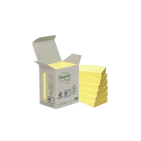 Blocco Post it® Notes Green - 653-1B - 38 x 51 mm - 100% riciclabile - giallo - 100 fogli - - Post it®