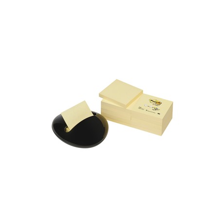 Dispenser Stone nero + 12 ricariche Post it® Z Notes giallo Canary™ - PBL-B12Y - 76 x 76 mm - 100 fogli - Post it®