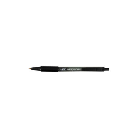 Penne a sfera a scatto Soft Feel - punta 1,0mm - nero  - Bic - conf. 12 pezzi