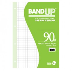 Ricambi BandUp forati rinforzati - A4 - quadretto 10mm - 40 fogli - 90gr - BM