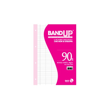 Ricambi BandUp forati rinforzati - A4 - rigo di 1a - 90gr - BM - conf. 40 pezzi