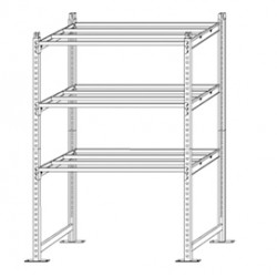 Scaffale Rang'Eco180 - modulo base - 5 ripiani - portata ripiano 180 kg - 100 x 35 x 200 cm - acciaio - grigio/blu - Pap