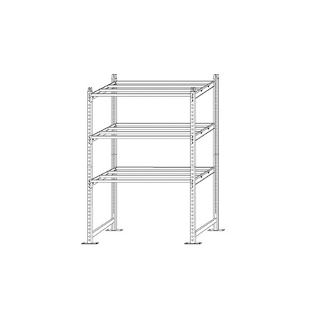 Scaffale Rang'Eco180 - modulo base - 5 ripiani - portata ripiano 180 kg - 100 x 35 x 200 cm - acciaio - grigio/blu - Pap